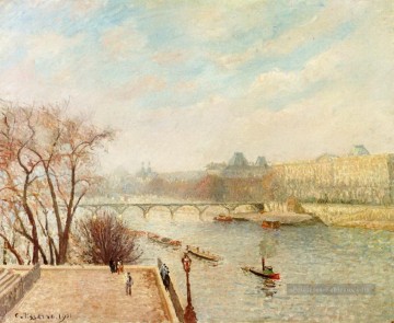  camille - le louvre hiver lumière du soleil matin 2ème version 1901 Camille Pissarro paysages ruisseaux